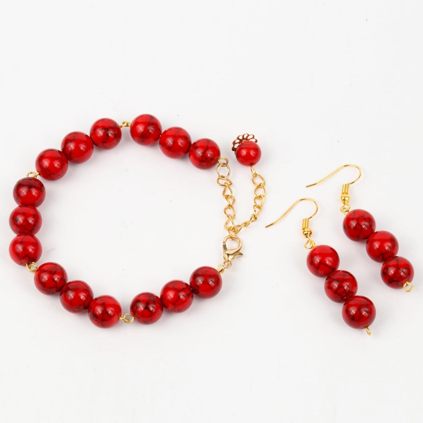 8mm Red Beads for Bracelets Turquoise Beads, Natural Stone Beads Gemstone Beads for Jewelry Making,DIY Bracelet Necklace About 45pcs