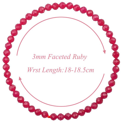 MASSIVE BEADS Natural Genuine Gemstone Beads Healing Crystal Chakra Reiki Jewelry Faceted Round Beads Bracelets (Ruby Jade, 3mm)