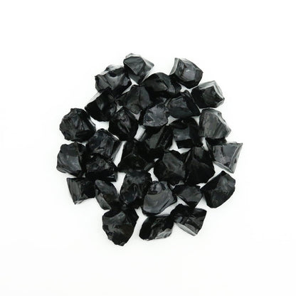 Black Obsidian Stones Crystal Bulk, Raw White Quartz Crystal Stones for Wicca, Reiki, and Energy Healing Crystals, Witchcraft Supplies, Rocks for Tumbling, Calcite Crystal, Hypnotic Gems(1 Lb)