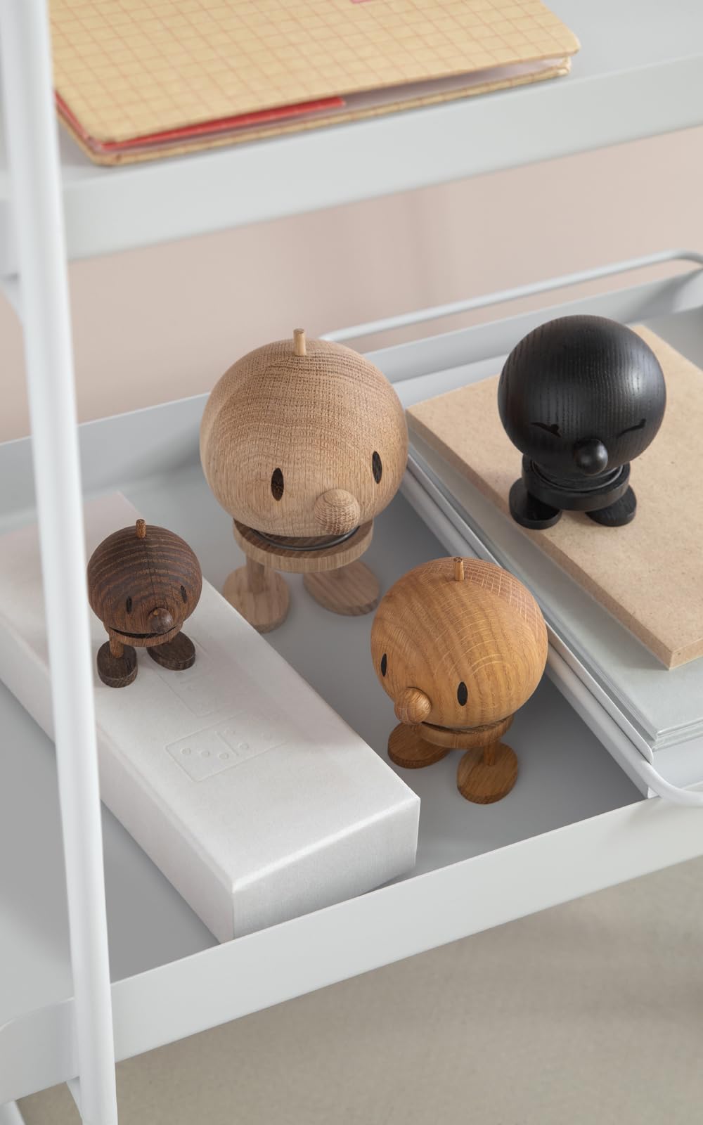 Hoptimist Bumble Smoked Oak, Woody Brown, Home Decor Ornament - Scandinavian Design, Wood W/Metal Spring, Small- Creates Cheerful Movement