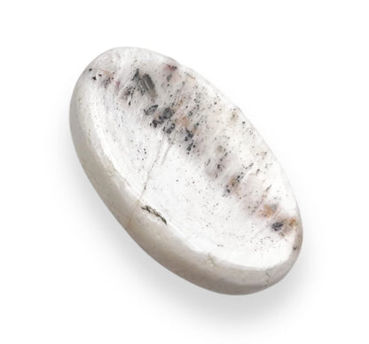 GEMSCITE Scolecite Thumb Worry Stones Metaphysical Gemstone Crystal Healing Reiki Men Women Gift Feng Shui Positive Energy Love Wellness Palm Stones Wicca Powerful