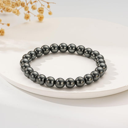 Gnamy Hematite Bracelet for Women, Healing Crystal Bracelet for Spiritual Healing Positive Energy Stress Relief, Natural Stone Stretch Beaded Bracelets Jewelry Birthday Gifts for Daughter Friends Girlfriend Her