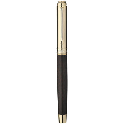 316 Luxury Journaling Pen, Nice Natural Wood for Writing, 24K Gold Accents, Schmidt refill, Fancy Rollerball, Wooden Gift Set for Men & Women, Executive & Graduation Work Christmas Pens-Blackwood