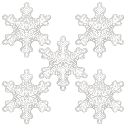 5Pcs 36inch Transparent Snowflake Balloons Christmas Clear Snowflake Foil Mylar Balloons for Winter Wonderland Ice Snow Themed Birthday Party Decorations