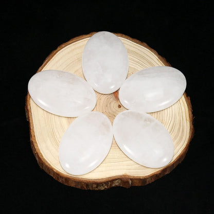 Nvzi Clear Quartz Crystal Palm Stone, Worry Stones, Crystals and Healing Stones, Polished Rocks, Natural Gemstones, Chakra Stones for Healing Crystals Daily Use