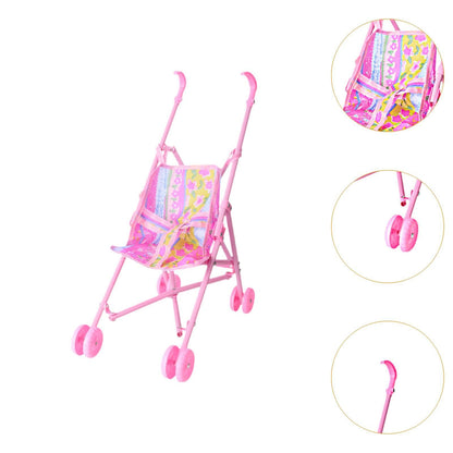 Baby Doll Stroller Toy, 36 cm (14.2 inch) Push Cart for Girls Pretend Play, PP & Cloth Stroller for Learning Activities Role Play Game