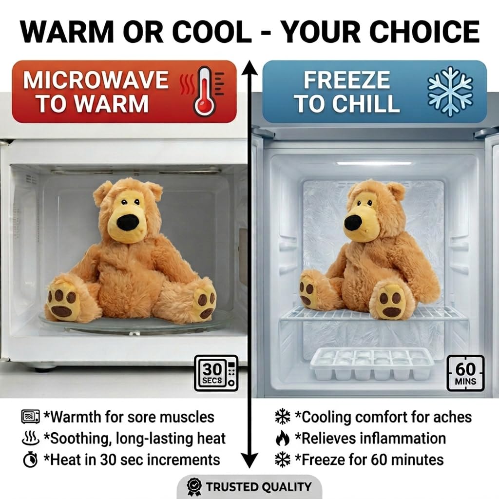 Bear Hugs - Microwavable & Weighted Plush Stuffed Animal - Heated Plushie for Warmth - Cute, Soft, Cozy Toy for Adults & Children (Boys, Girls, & Toddlers) by Warm Pals
