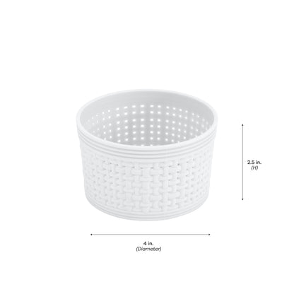 Simplify 6 Piece Organizing Set | Multiple Size Bins | Multipurpose | Office | Desk | Dorm | Bathroom | Storage Basket | Small Items | Accessories | White