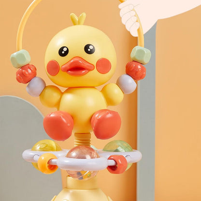lebowen Baby Musical Toy, Duck Suction Cup High Chair Table Soother, Grip and Spin Toy, Interactive Development, Suitable for 10-36 Months, Baby Gift, Excellent Birthday Present Choice