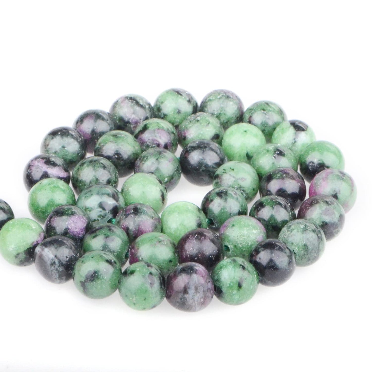 Bymitel 90 pcs Natural Genuine Real Round Loose Stone Beads Gemstone Spacers for Charm DIY Jewelry Making 15.5" per Strand 4mm (Ruby Zoisite, 4mm)