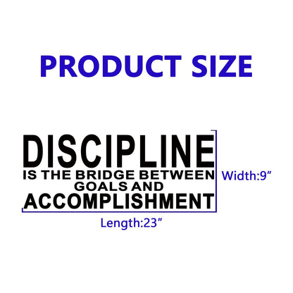 Motivational Quotes Wall Stickers for Office: Gym Inspirational Positive Vinyl Art Wall Decals for Bedroom Classroom School - Discipline 23" X 9"