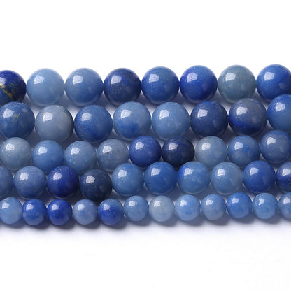 60PCS 6mm Natural Stone Beads Blue Aventurine Round Loose Spacer Energy Stone Healing Power Beads for Jewelry Making DIY Bracelet Necklace 15" Inch (6mm, Blue Aventurine)