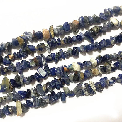 PLTbeads 7-8mm Natural Blue Sodalite Gemstone Chips Beads Healing Crystals Waist Bracelets Necklace Kit Irregular Stone DIY Crafts Design Jewelry Making