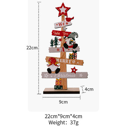Anikoocory Christmas Tree Gnome Decorations for Home, Tabletop, Wooden Xmas Ornaments for Office Party Tiered Tray Desk Decor (We Wish You A Merry Christmas)