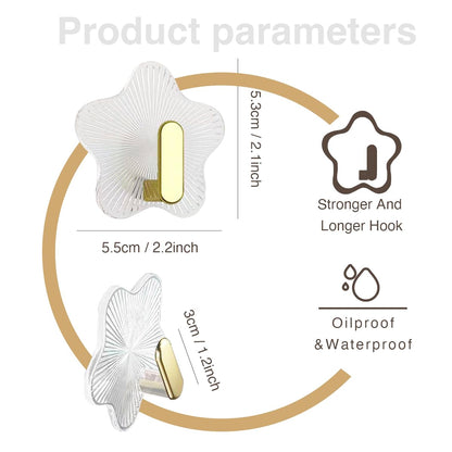 Gerderk 6 Pack Adhesive Utility Hooks, Heavy Duty 12 lbs Robe Towel Hooks Waterproof Adhesive Wall Hooks for Home Bathroom Kitchen Office and Living Room.