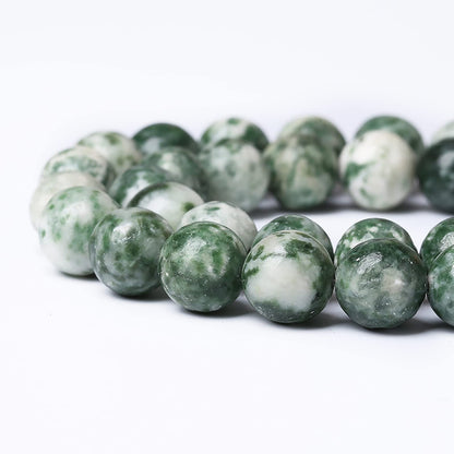 60pcs 6mm Natural Green Spot Stone Stone Beads for Jewelry Making Loose Spacer Round Beads DIY Bracelets Necklaces 15" (6mm, Green Spot Stone)