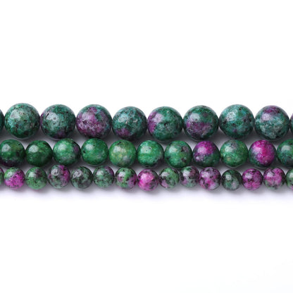 60PCS 6MM Natural Epidote Zoisite Stone Beads Round Loose Stone Beads for Jewelry Making DIY Energy Stone Healing Power Bracelet 15"