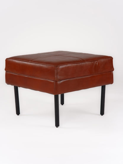 BBHHOMES Handmade Eco-Friendly Geometric Buffalo Leather Ottomon Stool Brown Color Square 24" x 24" x 18" Ottomon Stool (Knock Down) for Living Room, Bedroom Seating