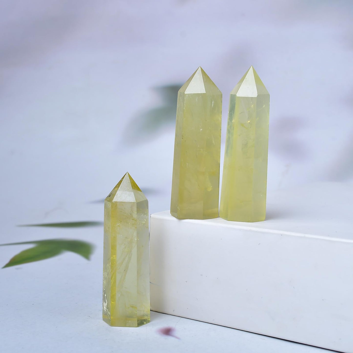 WUYOUSHI 1PCS Citrine Healing Crystals Towers / 1.96-2.36" Natural Reiki Energy Wand Stone 6 Faceted Chakra Quartz Crystal Reiki Meditation Therapy Decoration Gifts