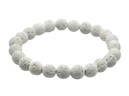 Amazing Gemstone Crystal Bracelet for Women Men's Gifts - Protection Healing Crystal Bracelet - 8mm Gemstone Beaded Stretchable Bracelet Pulseras Para Hombres Mujer Stocking Stuffers Mothers Day Gift (White Lava)