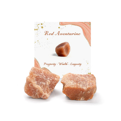 GolbalJew Red Aventurine Natural Raw Crystals 2PCS Healing Crystal Stones 1.2-2.0” Reiki Healing Gemstones for Meditation Chakra Balance Home Decor