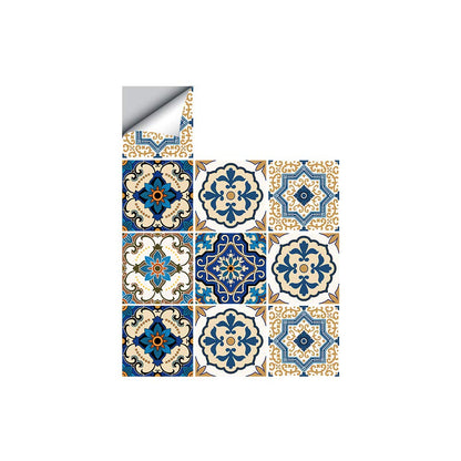 25 PCS Moroccan Style Tile Sticker, 4x4 Inch(10x10cm) Traditional DIY Murals, Tile Waterproof Oil Proof Removable Decals for Bathroom & Kitchen Backsplash (TS-029)