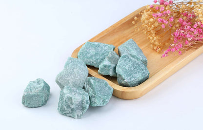 LAIDANLA 1lb 2" Green Aventurine Natural Rough Stones Crystal Large Raw Crystals Bulk Healing Gemstones for Reiki Healing Tumbling Fountain Rocks Wire Wrapping Decoration Cabbing Lapidary
