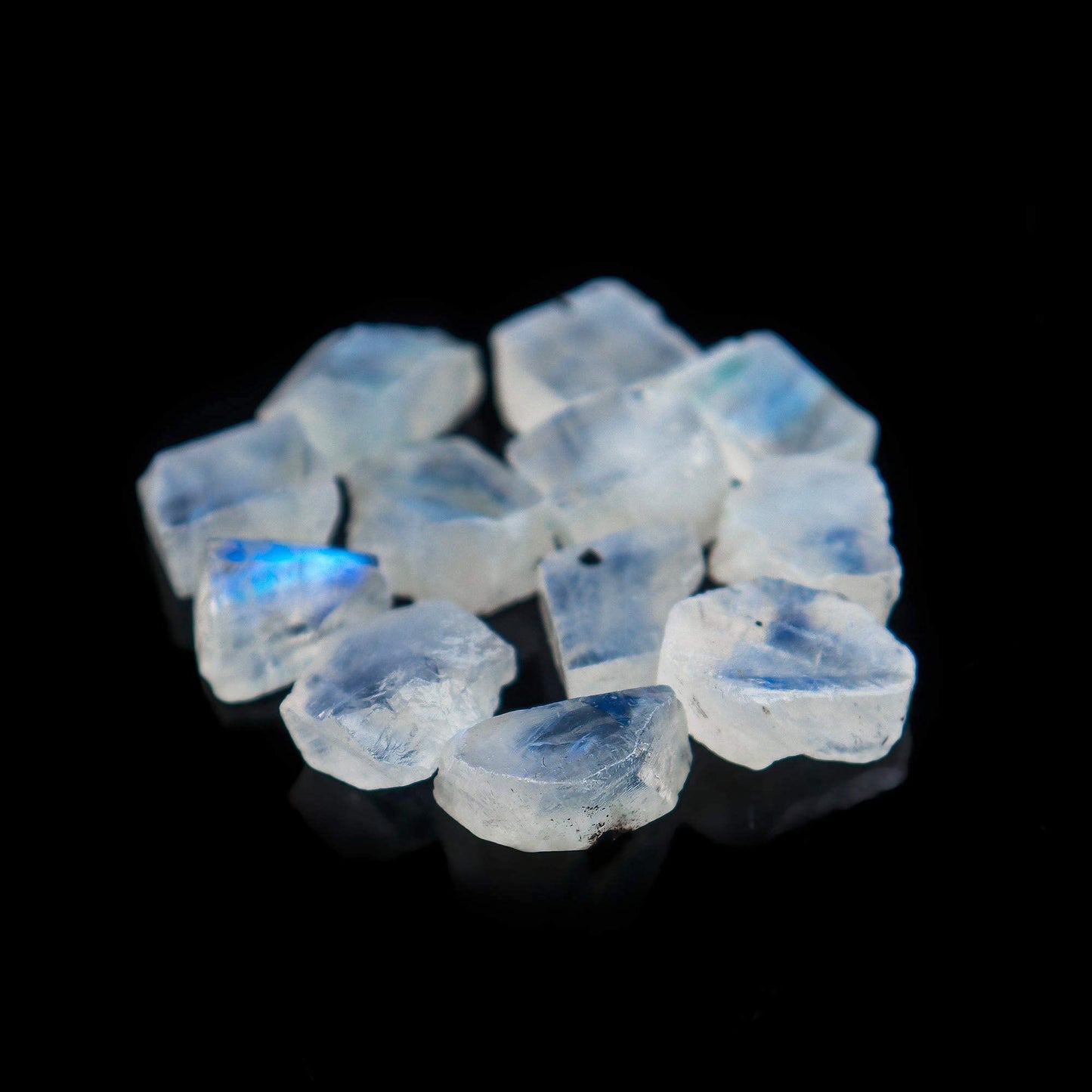 50carats Real Raw Blue Moonstone Gemstone, Rough Crystals, DIY Jewelry Making, Wire Wrapping, Chakra Healing Crystals, Loose Stones, Wholesale Lot, June Birthstone, Natural Rainbow Moonstone Pack
