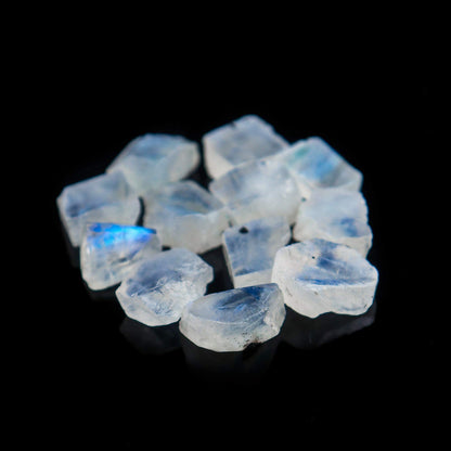 50carats Real Raw Blue Moonstone Gemstone, Rough Crystals, DIY Jewelry Making, Wire Wrapping, Chakra Healing Crystals, Loose Stones, Wholesale Lot, June Birthstone, Natural Rainbow Moonstone Pack