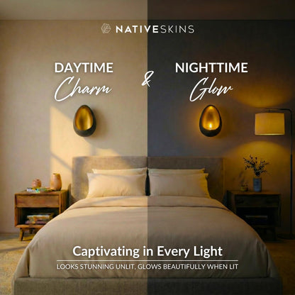 NativeSkins Ember Metal Wall Candle Sconce Set of Two Wall Candle Holders - Set of 2 Handcrafted Decorative Tea Light Sconces for Living Room Gold Tea Holder
