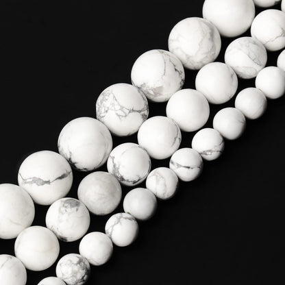 Song Xi Howlite Beads White Turquoise 8mm Natural Stone Beads for Jewelry Making Gemstone Beads