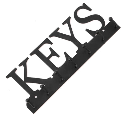 Lixgifts Key Holder Wall Mounted Key Hooks for Wall Decorative with 7 Hooks Black Metal Key Organizer Rack Hanger for Entryway, Front Door, Hallway, Office 10X3.7 inches