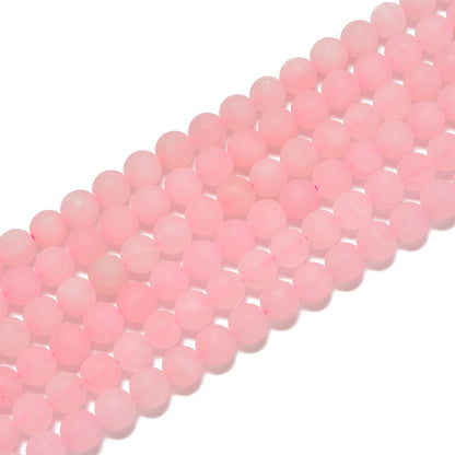 jodaying 10mm Pink Rose Quartz Matte Round Natural Gematone Loose Beads for Jewelry Making DIY 1 Strand 15"