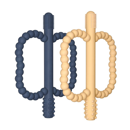 WALULAN 2 Pack Baby Silicone Teething Toys, Teething Sticks for Babies,Silicone teether Tubes for Baby Girl,BPA Free, Soothe Gums for 0-6 3-12 18-36 Months, Newborn Infants Toddler Sensory Chew Toys