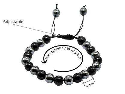 Amazing Gemstone Bracelet for Lymphatic Drainage - Black Obsidian Hematite Bracelet Set for Men Women Healing Calming Anxiety Stress Relief Gifts Pulseras Para Hombres Mujer Stocking Stuffers