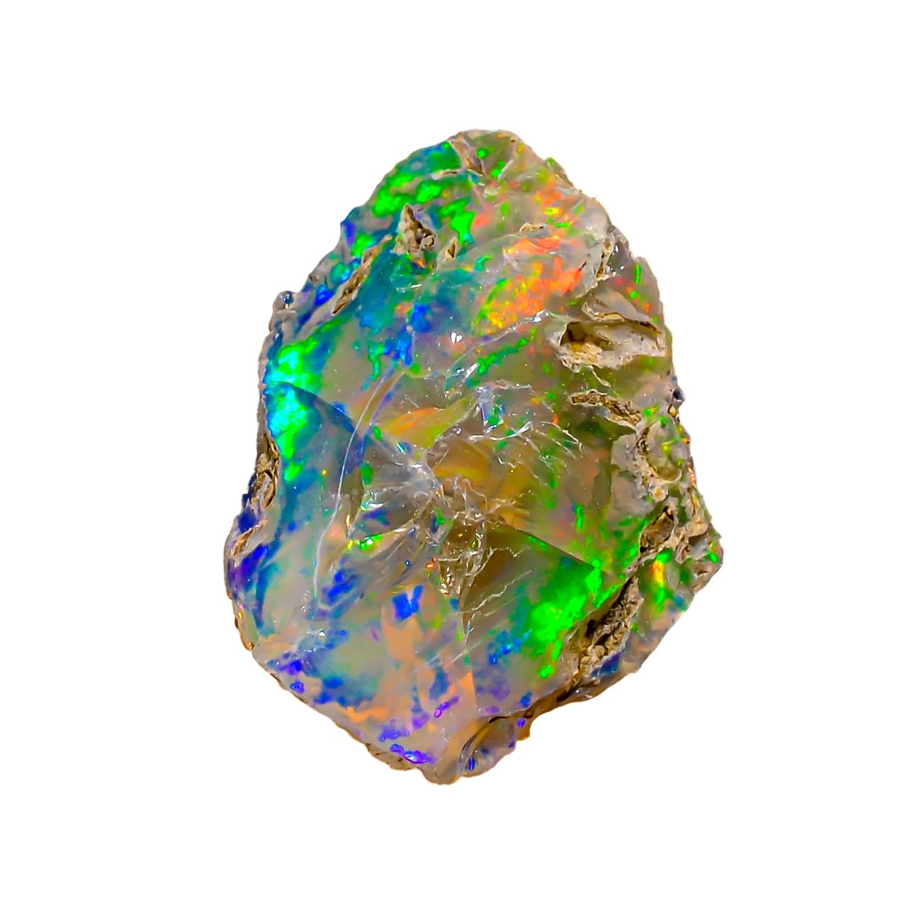 Natural 4.5 Cts Raw Ethiopian Opal Rough Gemstones Multi Fire Welo Opal Stones for Tumbling & Jewelry Making Supplies Healing Crystals Gems Rocks Loose Gemstones