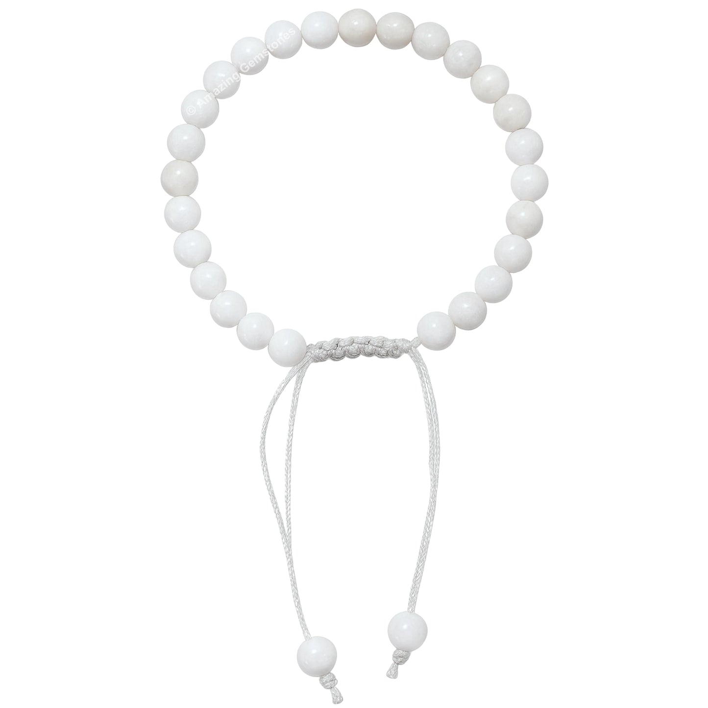 Amazing Gemstone White Moonstone Bracelet for Women Men's Gifts - Protection Healing Crystal Bracelet - 6mm Gemstone Beaded Adjustable Bracelet