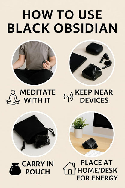 Healing Crystal Stones, 1.25-2.0" Large Reiki Healing Gemstones Natural Tumbled Polished Stones for Energy Witchcraft Therapy Meditation Pack 2 (Black Obsidian)