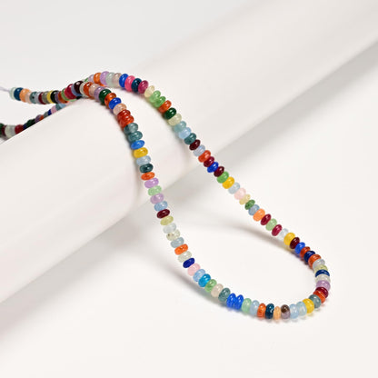 ICAI Beads Natural 2x4mm Rondelle Beads, Abacus Disk Stone Spacer Beads – Loose Natural Gemstone Beads for DIY Bracelet, Necklace, Jewelry Making (Mulitcolor)