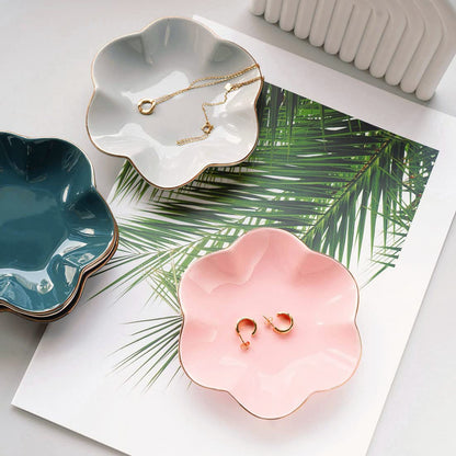 HANKOR 4.7 inch Small Ring Dish, Ceramic Jewelry Holder Tray, Pink Catch All Trinket Bowl for Keys Rings Earrings