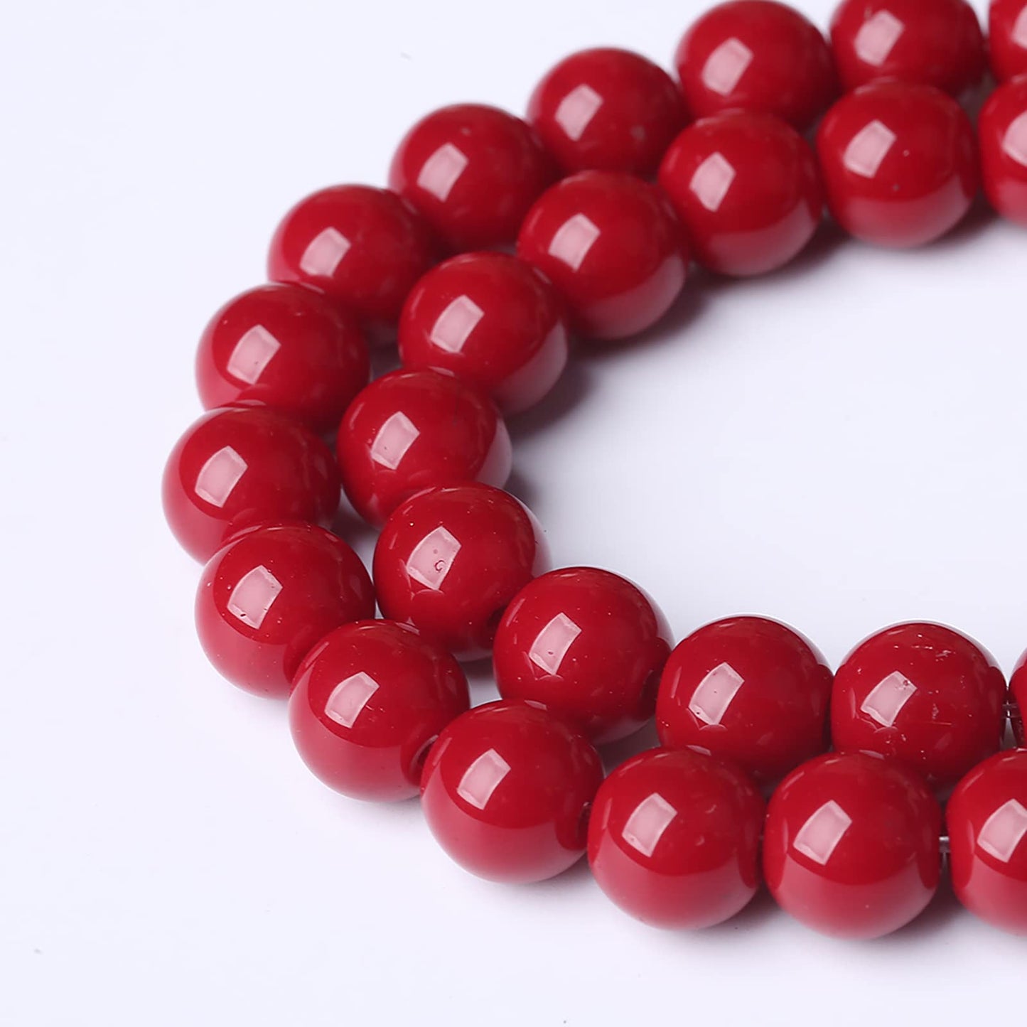 10mm 36pcs Pomegranate Red Glass Gemstone Beads Natural Round Loose Crystal Energy Stone Healing Power for Jewelry Making 1 Strand 15" (10mm, Pomegranate Red Glass)