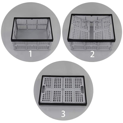 Ucake 34 L Foldable Plastic Collapsible Crate, Stackable Storage Crate, 3 Packs
