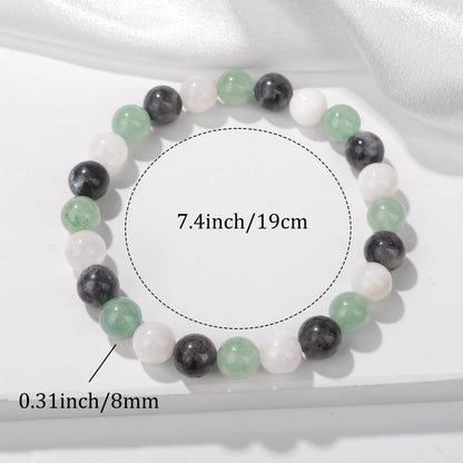 Bolinailo Healing Crystal For Your Next Chapter Bracelet 8mm Crystal Beaded Bracelet for Women Men Natural Stones of Moonstone, Labradorite and Aventurine Handmade Gemstone Reiki Spiritual Jewelry Gifts