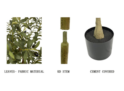 Kiko Artificial Olive 4 Ft Tall Fake Floor Plant Greenery Potted Plants for Office,Gymnasium Room, Living Room, Dinner Room, Shopping mall,Artificial Plant for Indoors and Outdoors