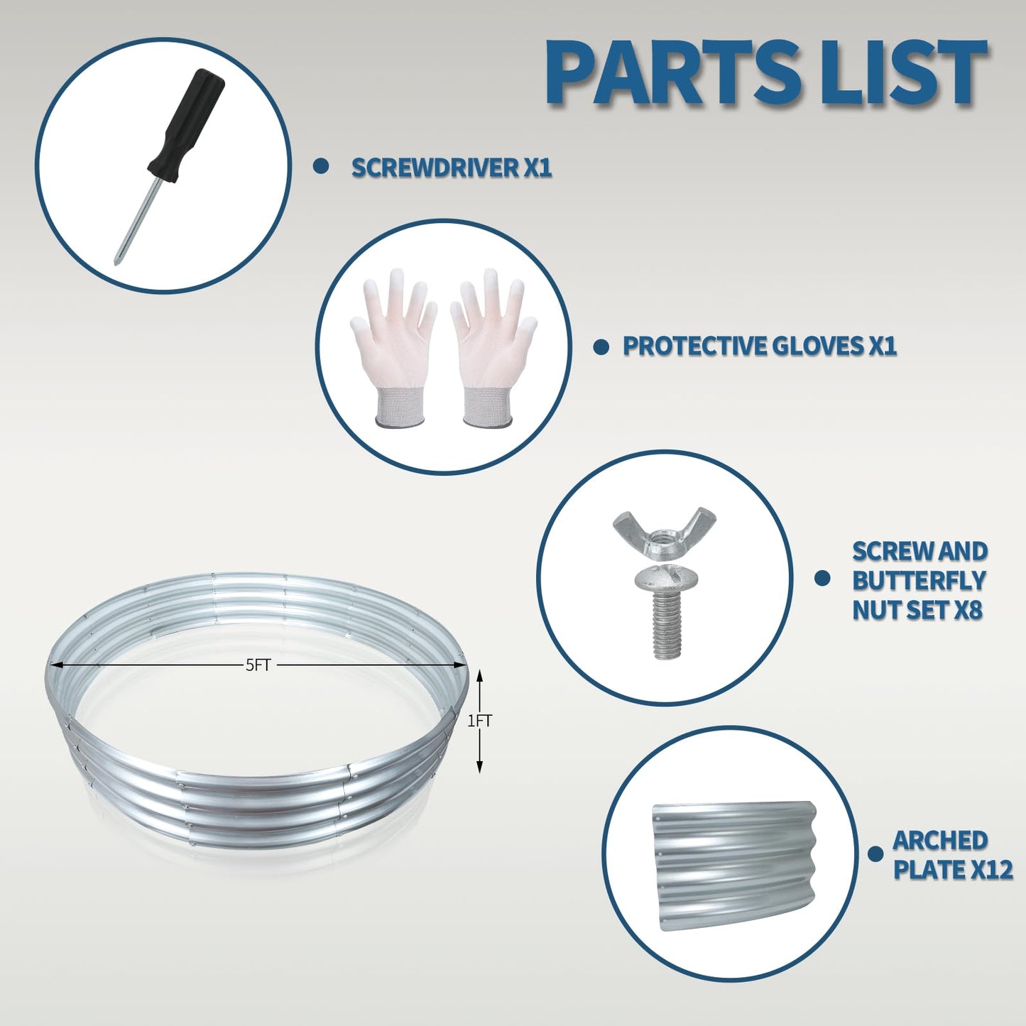 60 Inch Fire Pit Ring 5FT Galvanized Steel Burn Barrel,12" Raised Heavy Duty Wood Burning Fire Pits,Heat Resistant Campfire Ring with Spark Guard, for Outdoor Backyard, Patio & Camping Use