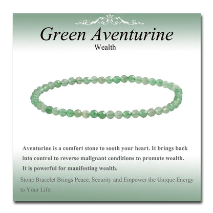 MASSIVE BEADS Natural Genuine Gemstone Beads Healing Crystal Chakra Reiki Jewelry Faceted Round Beads Bracelets (Green Aventurine, 3mm)