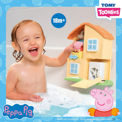 TOMY Toomies Peppa Pig House Bath Toy Playset – Toddler Bathtub Activity Center Suction Cup Toy – Peppa Pig Baby Bath Toys - Toddler Bath and Water Toys - Ages 18 Months and Up