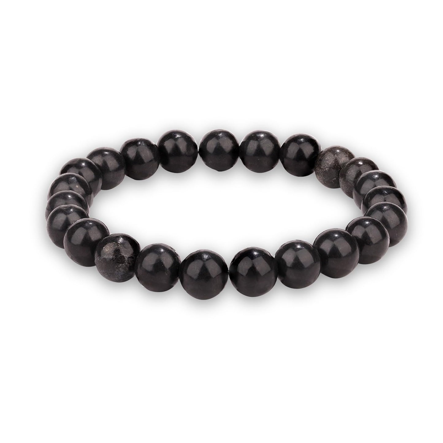 Crystal Vibe Protection Bracelet – Shungite Bracelet for Grounding Healing Energy – Natural 8mm Gemstone Beads Bracelet for Women Men