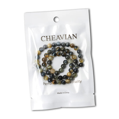CHEAVIAN 60PCS 6mm Natural Dream Tiger Eye Stone Round Loose Beads for Jewelry Making DIY Bracelet Necklace Materials 1 Strand 15"