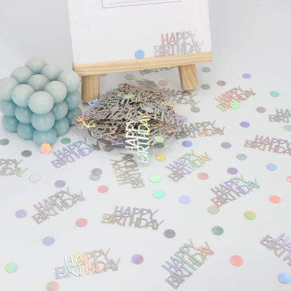 Blopee Birthday Confetti for Table Happy Birthday Decorations, 270 PCS Iridescent Confetti for Iridescent Party Decorations